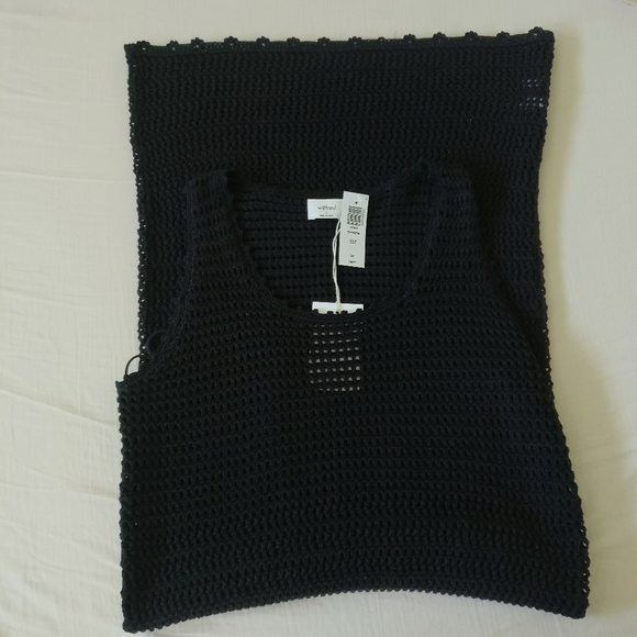 NWT Aritzia Wilfred Black Ephron Crochet Tank Dress Sz Small - Picture 12 of 15